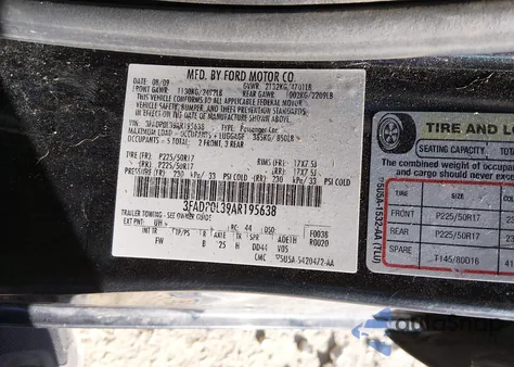 2010 Ford Fusion Hybrid z USA, uszkodzony, nr VIN 3FADP0L39AR195638